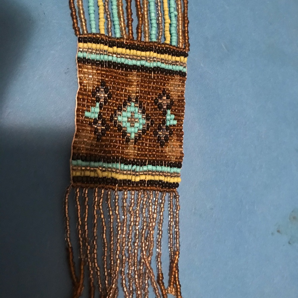Tie seed bead necklace